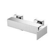 Bateria natryskowa chrom prysznicowa kwadrat cube Granitan – aranżacja / widok z boku