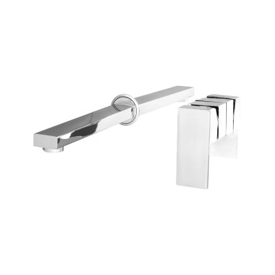 Cube chrom bateria umywalkowa podtynkowa kwadratowa