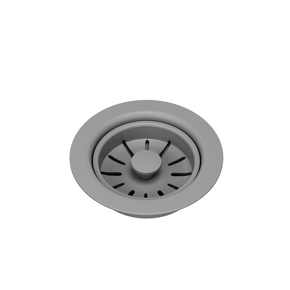 Syfon przyścienny manualny jednokomorowy Power Color silver stone ( szary) Granitan – ujęcie z bliska / detal