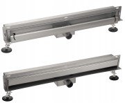 Odpływ liniowy ścienny boczny 70 cm CHROM Granitan – ujęcie z bliska / detal