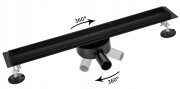 Odpływ liniowy w podłogę 70 cm Czarny Granitan – ujęcie z bliska / detal