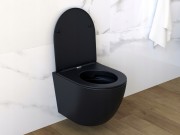 Miska wc wisząca czarna bezkołnierzowa deska VIA Granitan – zdjęcie 6