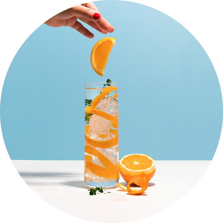 Sodastream cylinder różowy Granitan – aranżacja / widok z boku