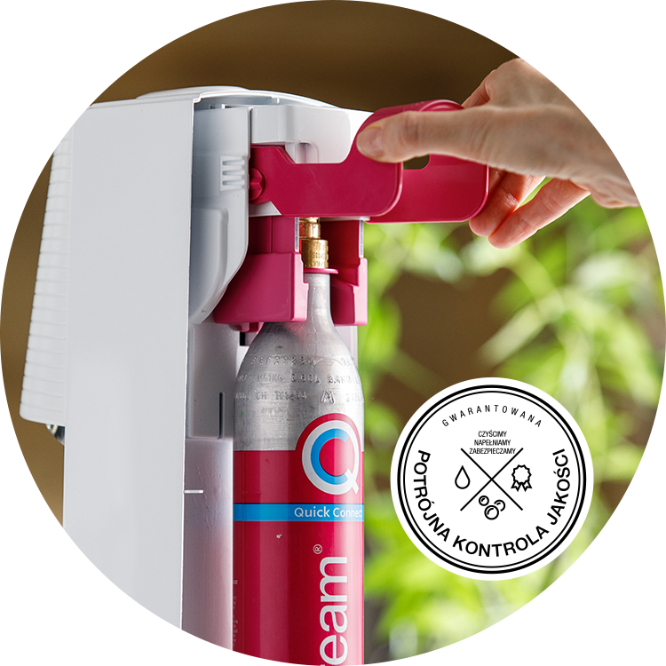 Sodastream cylinder różowy Granitan – elementy zestawu i akcesoria