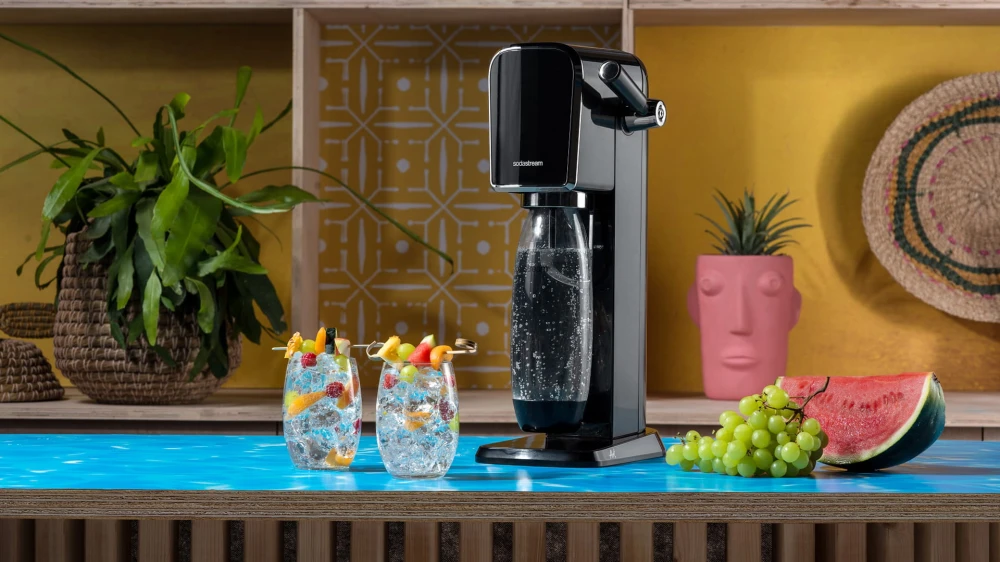 Saturator do wody gazowanej SodaStream ART - Czarny zestaw + butelka Granitan – ujęcie z bliska / detal