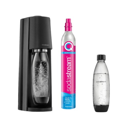 Saturator do wody gazowanej SodaStream Terra - Czarny zestaw + butelka Granitan