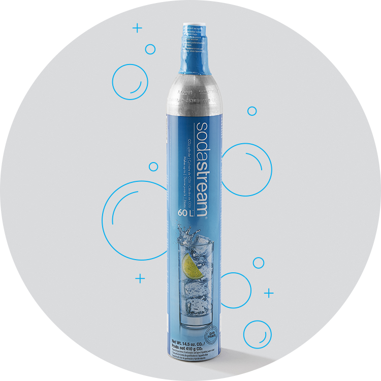 Sodastream cylinder niebieski Granitan – aranżacja / widok z boku