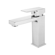 Bateria umywalkowa chrom kwadratowa kran cube Granitan – ujęcie z bliska / detal