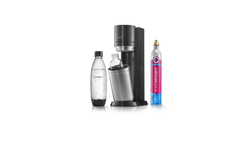 Saturator do wody gazowanej SodaStream Duo - Czarny + 2 butelki Granitan – aranżacja / widok z boku