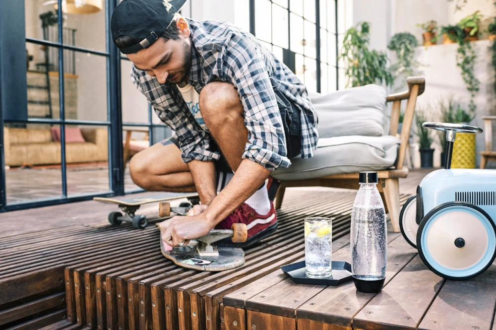 SodaStream butelka Fuse x2 1L czerwona niebieska Granitan – zdjęcie 6
