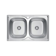 ZLEW STALOWY DWUKOMOROWY CHROM DECOR 80x50 ZLEWOZMYWAK SYFON Granitan – elementy zestawu i akcesoria