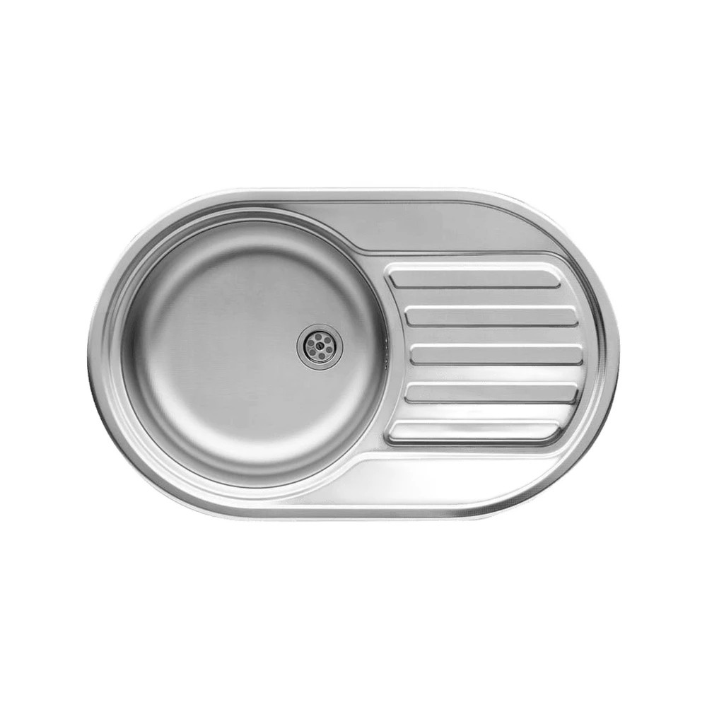 Zlewozmywak stalowy jednokomorowy Pyramis SR Mini Flat Len 60 mm Granitan – ujęcie z bliska / detal