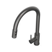 Bateria kuchenna z wyciąganą wylewką kran SNAKE PRO gun grey stojący do kuchni Granitan