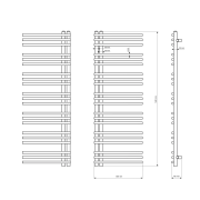 Rysunek techniczny i wymiary: GRZEJNIK ŁAZIENKOWY CZARNY 140x50 cm MILO Granitan