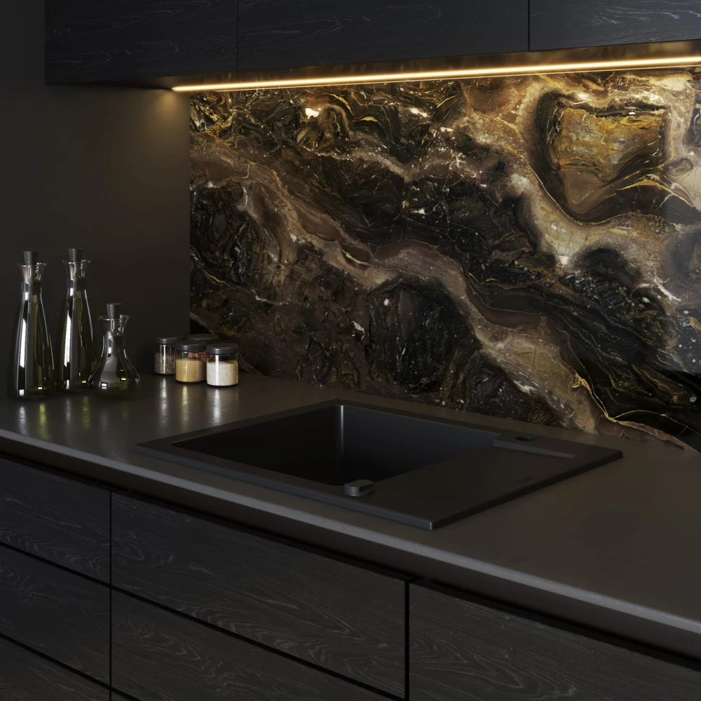 Pyramis Zlew Granitowy MIDO (62x50) 1B1D Black Edition + Bateria FLEXOS Granitan – elementy zestawu i akcesoria