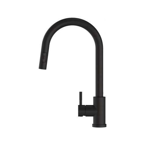 Pyramis zlew granitowy Camea Prawy BLACK EDITION zlew/ bateria / dozownik / syfon / wkładka ociekowa + gratis Granitan