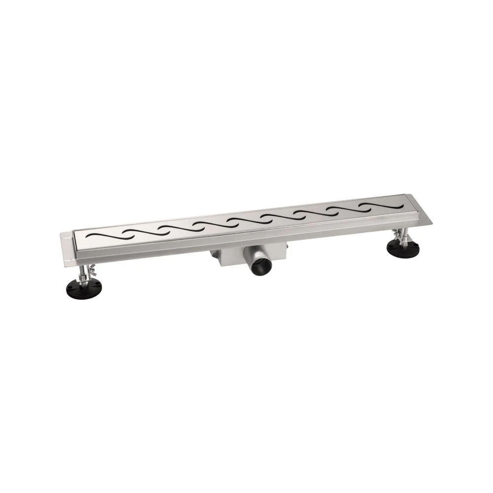 Odpływ liniowy pod płytkę grecki 60 cm Granitan – aranżacja / widok z boku