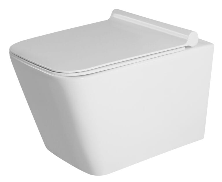 Miska WC wisząca rimless bezkołnierzowa z deską wolnoopadającą DAX deska Granitan – ujęcie z bliska / detal