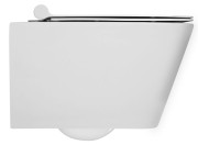 Miska WC wisząca rimless bezkołnierzowa z deską wolnoopadającą DAX deska Granitan – aranżacja / widok z boku