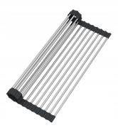 Mata ociekarka stalowa na zlewozmywak zwijana srebrna Granitan – zdjęcie 9