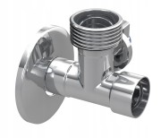 Zawór ceramiczny do pralki zmywarki 3-drożny kulowy 3/4'' Granitan – aranżacja / widok z boku