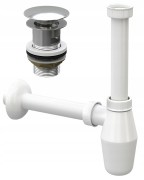 Korek klik klak + syfon do umywalki z przelewem Granitan – zdjęcie 5