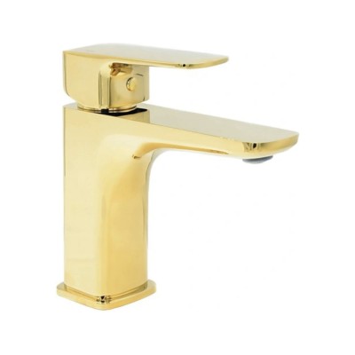 Bateria umywalkowa CUBIC kwadratowa - Złota