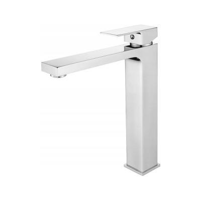 Bateria umywalkowa CUBE wysoka - Chrom
