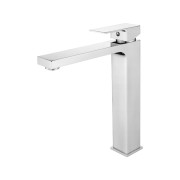 Bateria umywalkowa CUBE wysoka - Chrom Granitan – ujęcie z bliska / detal