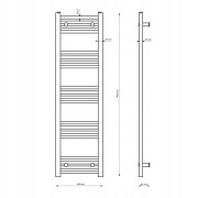 GRZEJNIK ŁAZIENKOWY CZARNY DRABINKOWY 40x140 cm KALORYFER MONTAŻ 180 BRENO Granitan – elementy zestawu i akcesoria