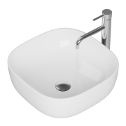 UMYWALKA NABLATOWA KWADRATOWA BIAŁA CERAMICZNA ŁAZIENKOWA SPRING Granitan – ujęcie z bliska / detal