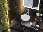 UMYWALKA NABLATOWA OKRĄGŁA BIAŁA CERAMICZNA ŁAZIENKOWA TIVA Granitan – zdjęcie 5