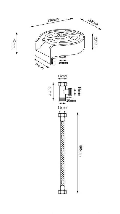 Rysunek techniczny produktu AUTOMATYCZNA MYJKA DO SZKLANEK KUBKÓW PŁUCZKA ZLEW