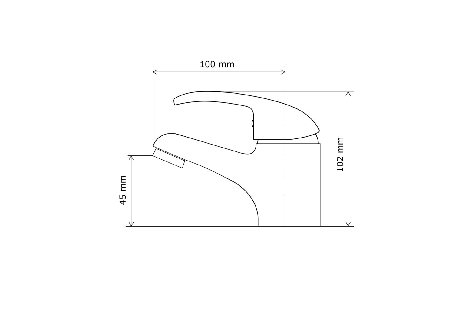 Rysunek techniczny produktu Alfa bateria umywalkowa