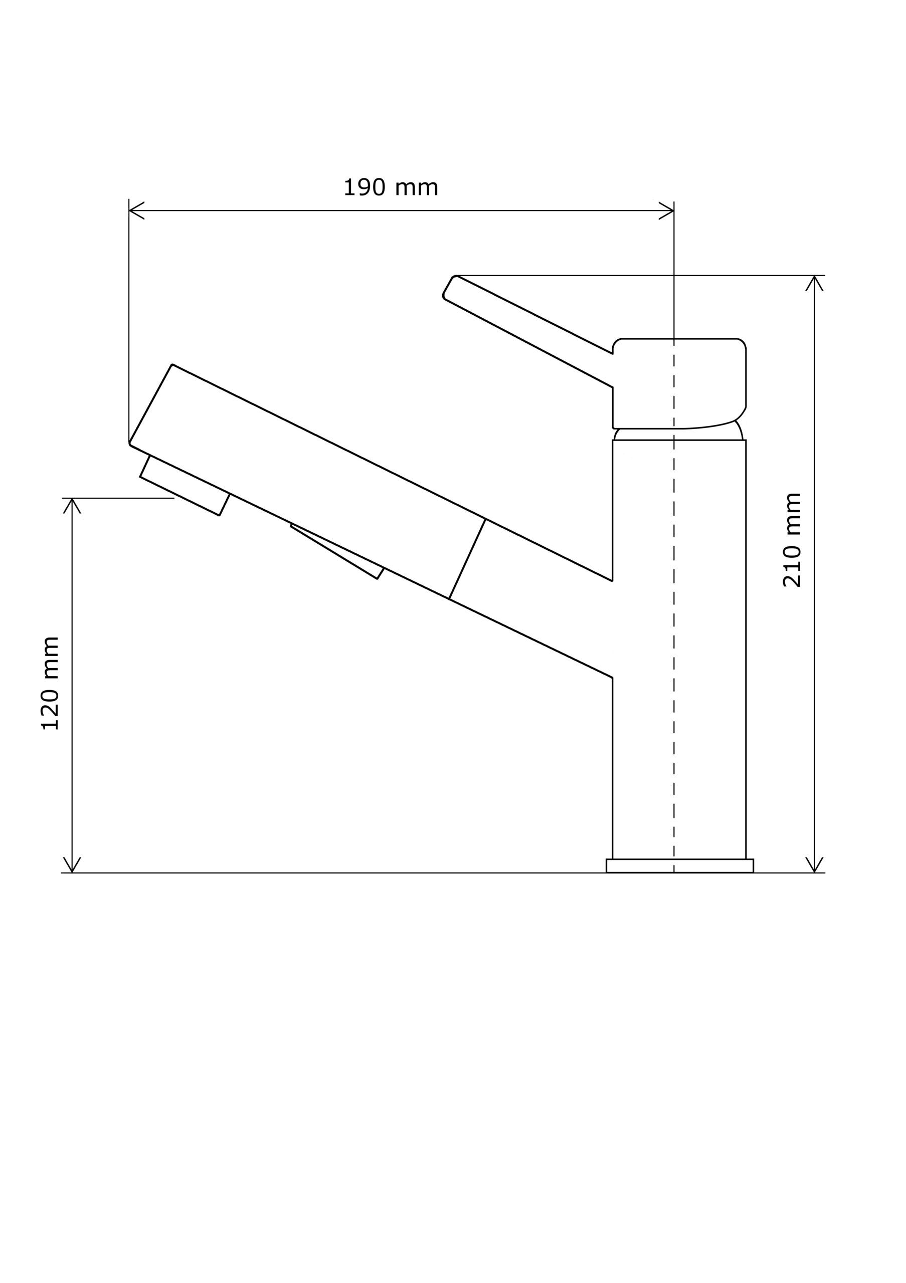 Rysunek techniczny produktu Bateria kuchenna CADO - Jasny beż