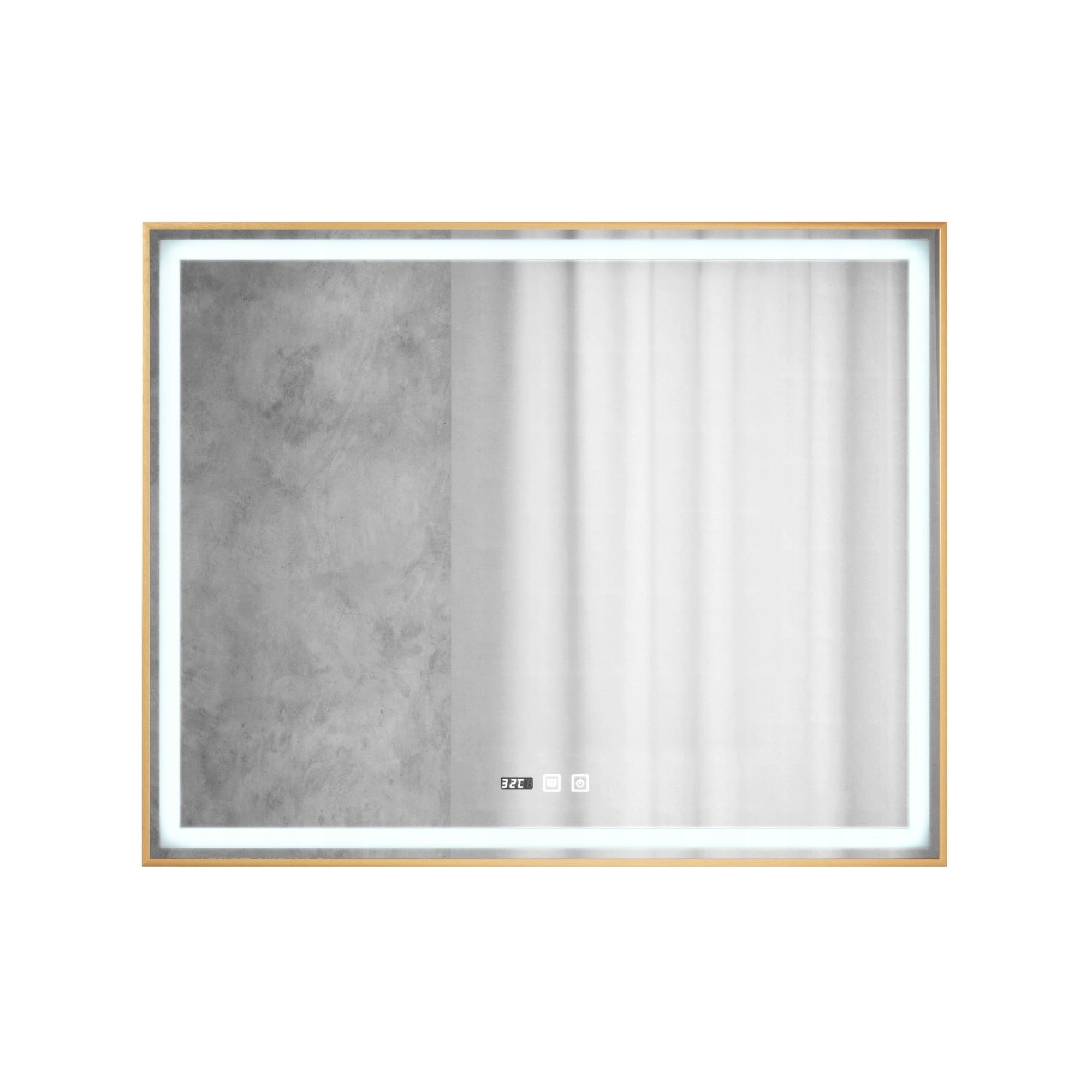 Prostokątne podświetlane lustro energooszczędne LED 100x80 Orion Rose Gold Granitan — prezentacja produktu