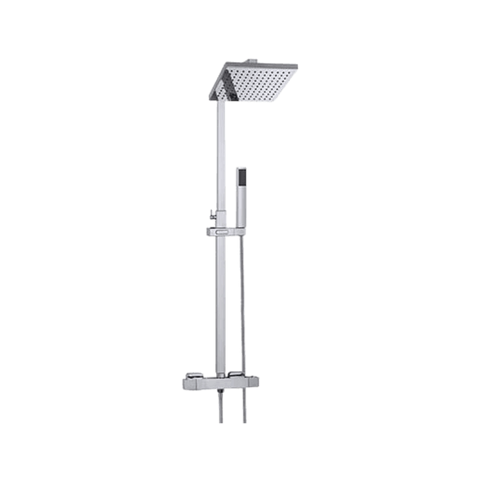 Bateria prysznicowa termostatyczna deszczownica cube slim chrom Granitan — prezentacja produktu