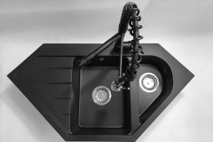 Zlewozmywak granitowy model JOKER  - Cały czarny