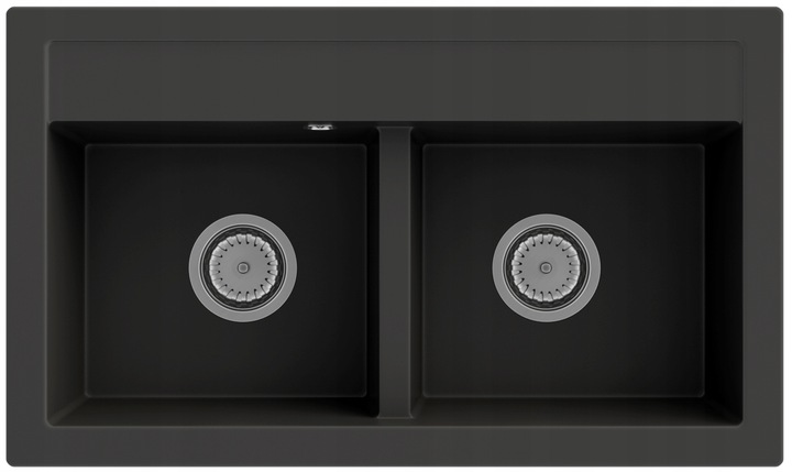 Zlewozmywak-granitowy-DWUKOMOROWY-czarny-z-ociekarka-DUET-syfon-chrom-Kod-producenta-DUET28264