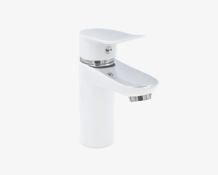 Bateria umywalkowa SKY – Chrom / Biała