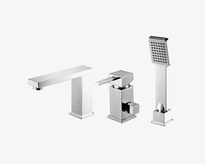 Bateria wannowa CARO 3-otworowa – Chrom wysoki połysk