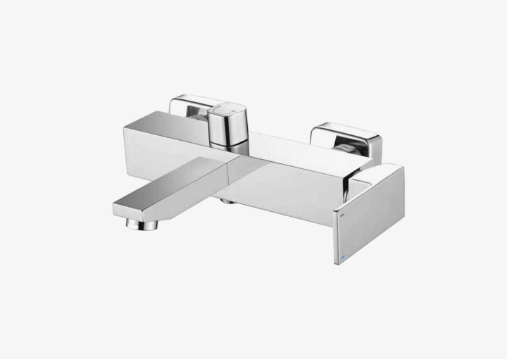 Bateria wannowa CUBE kwadratowa – Chrom