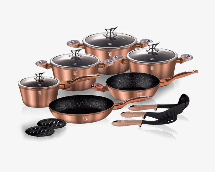 Zestaw garnków BERLINGER HAUS ROSE GOLD – 15 elementów