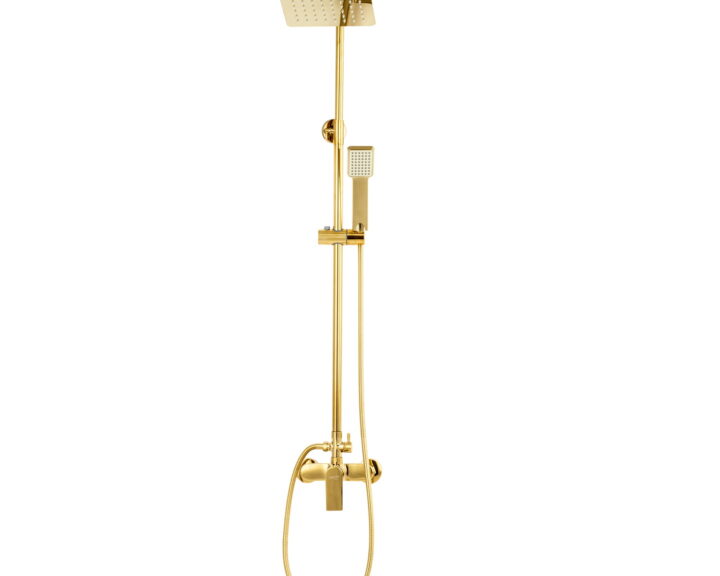 Rodez złoty zestaw natryskowy prysznicowy z deszczownicą