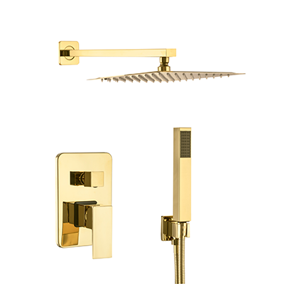 Deszczownica złota zestaw podtynkowy do łazienki prysznic bateria paje