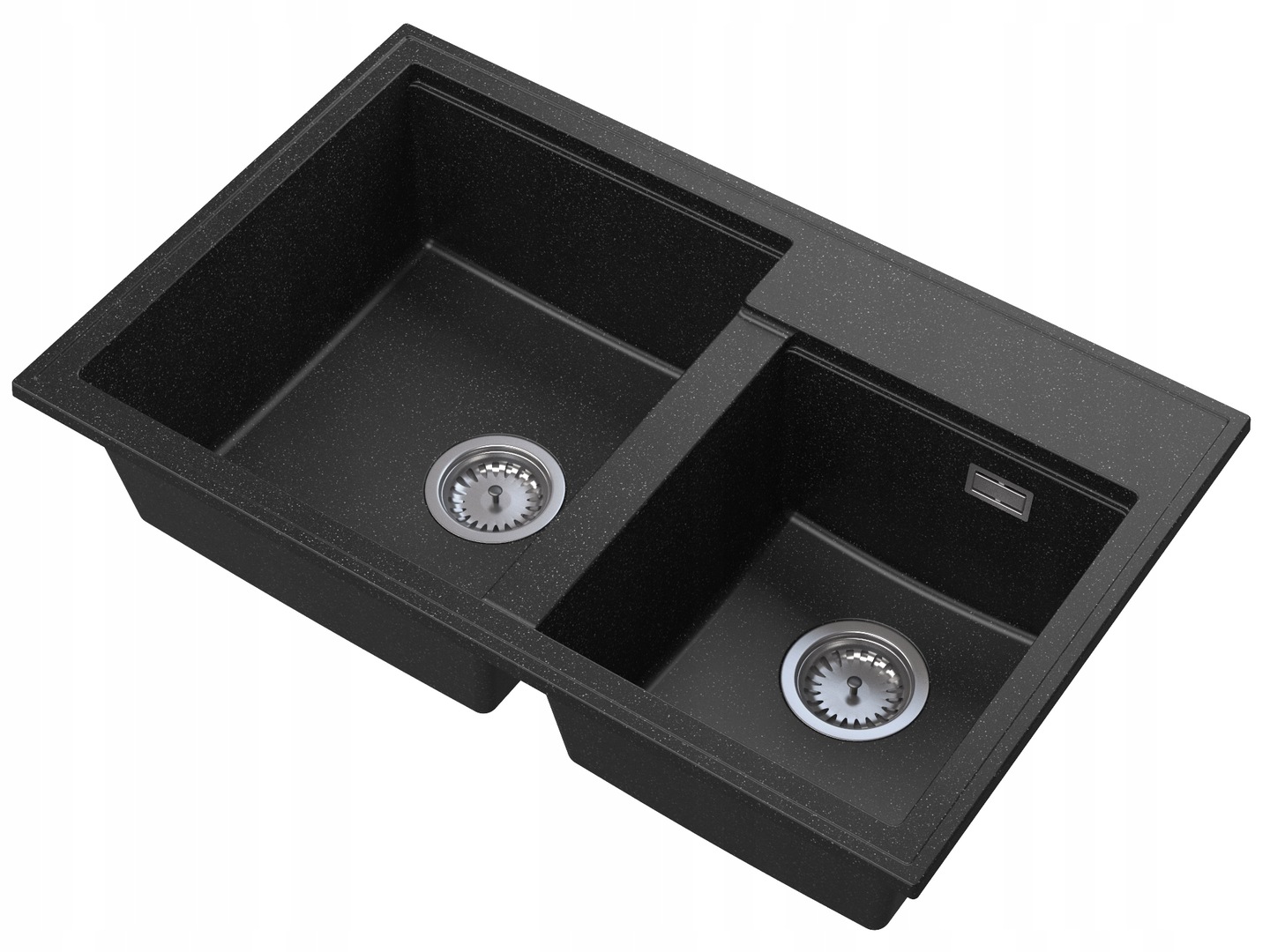 Zlewozmywak granitowy kuchenny HEKTOR dwukomorowy bez ociekacza