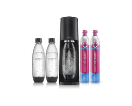 Saturator do wody gazowanej SodaStream Terra – Czarny zestaw + 2 butelki + 2 naboje CO2