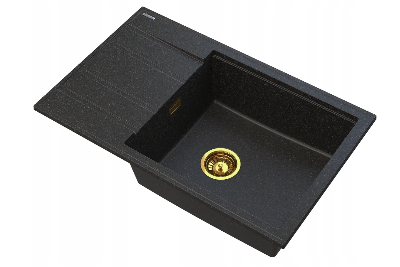 Zlew Granitowy Golden Louis Ociekacz z drobinkami złotego