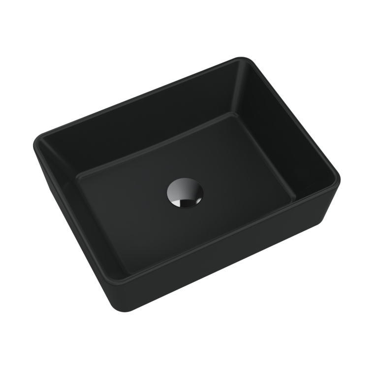 Umywalka nablatowa kwadratowa czarna MERANO