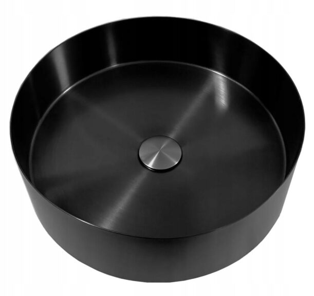 Okrągła stalowa umywalka kea 40 czarna